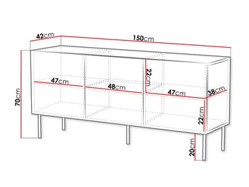 skab Kommode ART DECO 3D 150 beige - Opbevaring - Opbevaringsmøbler - Skænke & sideboards