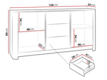skab Kommode BARI KSZ168 brun - Opbevaring - Opbevaringsmøbler - Skænke & sideboards
