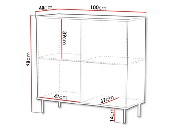 skab Kommode LEO 100 beige - Opbevaring - Opbevaringsmøbler - Skænke & sideboards