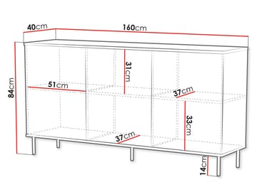 skab Kommode LEO 160 beige - Opbevaring - Opbevaringsmøbler - Skænke & sideboards
