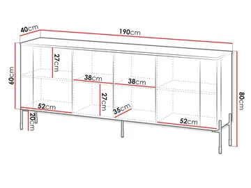 skab Kommode VERA 190 brun - Opbevaring - Opbevaringsmøbler - Skænke & sideboards