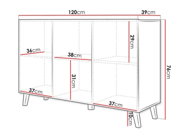 skab Kommode PHUKET 120 sort - Opbevaring - Opbevaringsmøbler - Skænke & sideboards