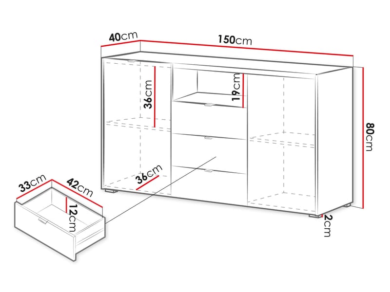Sovren Kommode 150 cm - Brun - Opbevaring - Opbevaringsmøbler - Kommode