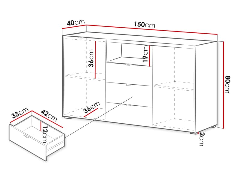 Sovren Kommode 150 cm - Brun - Opbevaring - Opbevaringsmøbler - Kommode