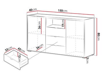 Sovren Kommode 150 cm - Brun - Opbevaring - Opbevaringsmøbler - Kommode