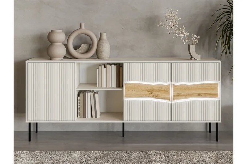 Stintino Skænk 190x40 cm - Hvid/Grå - Opbevaring - Opbevaringsmøbler - Skænke & sideboards