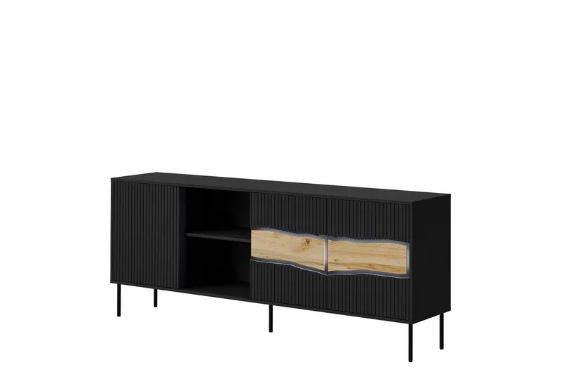 Stintino Skænk 190x40 cm, Sort/Brun