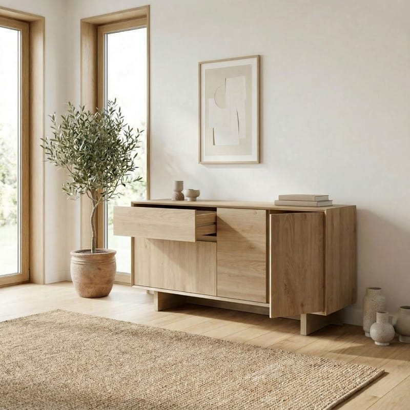Tavon Konsol 146x76x45 cm - Natur eg - Opbevaring - Opbevaringsmøbler - Skænke & sideboards