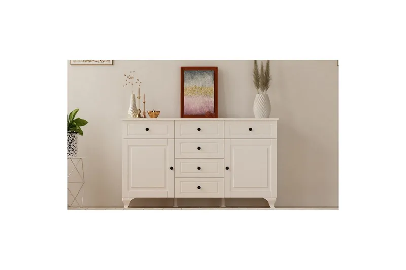 Thoro Hjørnekommode 130 cm - Mat Hvid - Opbevaring - Opbevaringsmøbler - Kommode