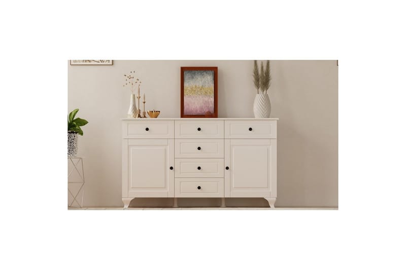 Thoro Hjørnekommode 130 cm - Mat Hvid - Opbevaring - Opbevaringsmøbler - Kommode