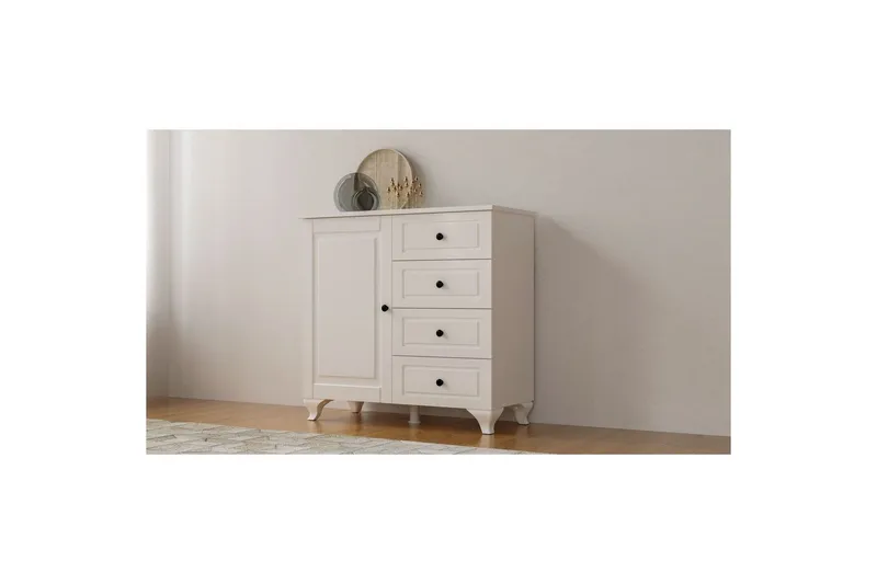 Thoro Hjørnekommode 87 cm - Mat Hvid - Opbevaring - Opbevaringsmøbler - Kommode - Entrékommode