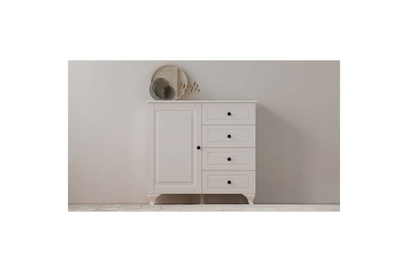 Thoro Hjørnekommode 87 cm - Mat Hvid - Opbevaring - Opbevaringsmøbler - Kommode - Entrékommode