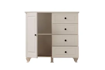 Thoro Hjørnekommode 87 cm - Mat Hvid - Opbevaring - Opbevaringsmøbler - Kommode - Entrékommode