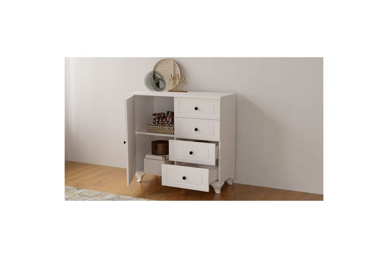 Thoro Hjørnekommode 87 cm - Mat Hvid - Opbevaring - Opbevaringsmøbler - Kommode - Entrékommode