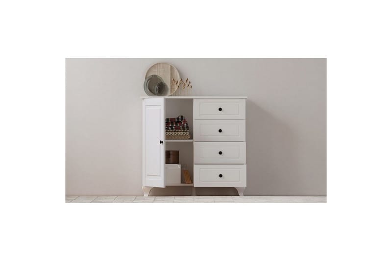 Thoro Hjørnekommode 87 cm - Mat Hvid - Opbevaring - Opbevaringsmøbler - Kommode - Entrékommode