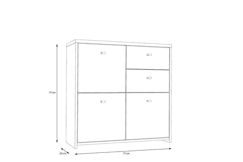 Toledor Skænk 2 Skuffer 74x77 cm - Brun / hvid - Opbevaring - Opbevaringsmøbler - Skænke & sideboards
