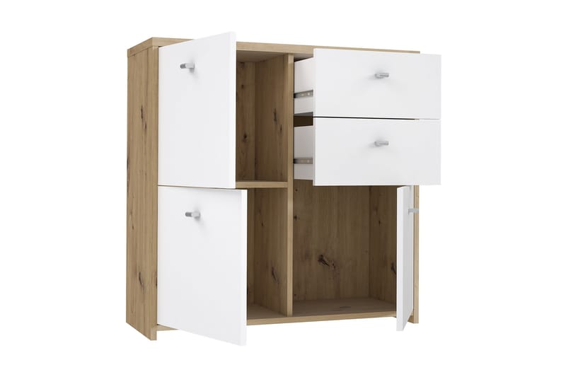 Toledor Skænk 2 Skuffer 74x77 cm - Brun / hvid - Opbevaring - Opbevaringsmøbler - Skænke & sideboards