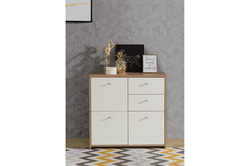 Toledor Skænk 2 Skuffer 74x77 cm - Brun / hvid - Opbevaring - Opbevaringsmøbler - Skænke & sideboards