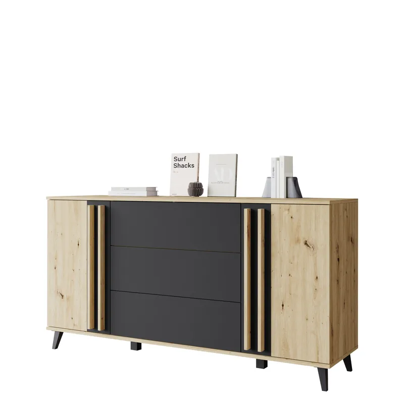 Torvos Kommode 150 cm, Brun/Sort