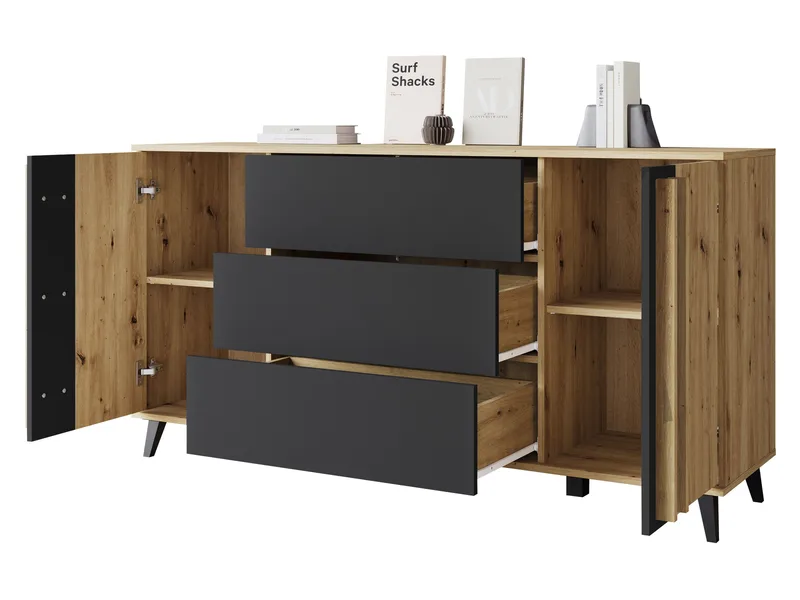 Torvos Kommode 150 cm - Brun/Sort - Opbevaring - Opbevaringsmøbler - Kommode