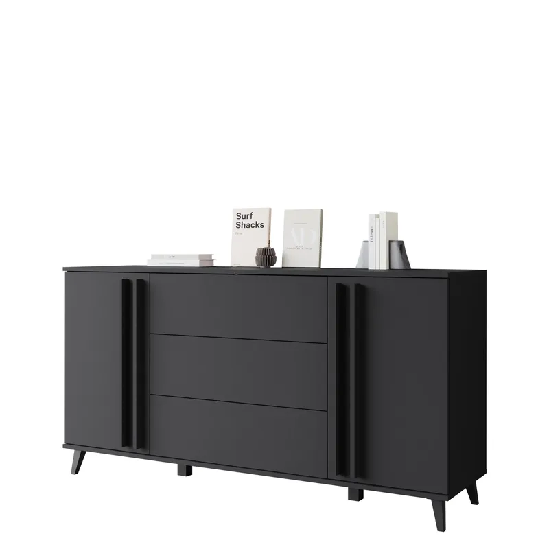 Torvos Kommode 150 cm, Sort