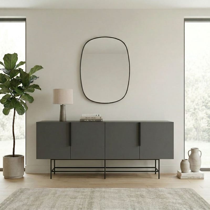 Truvia Konsol 200x77,9x40 cm - Antracit og sort - Opbevaring - Opbevaringsmøbler - Skænke & sideboards