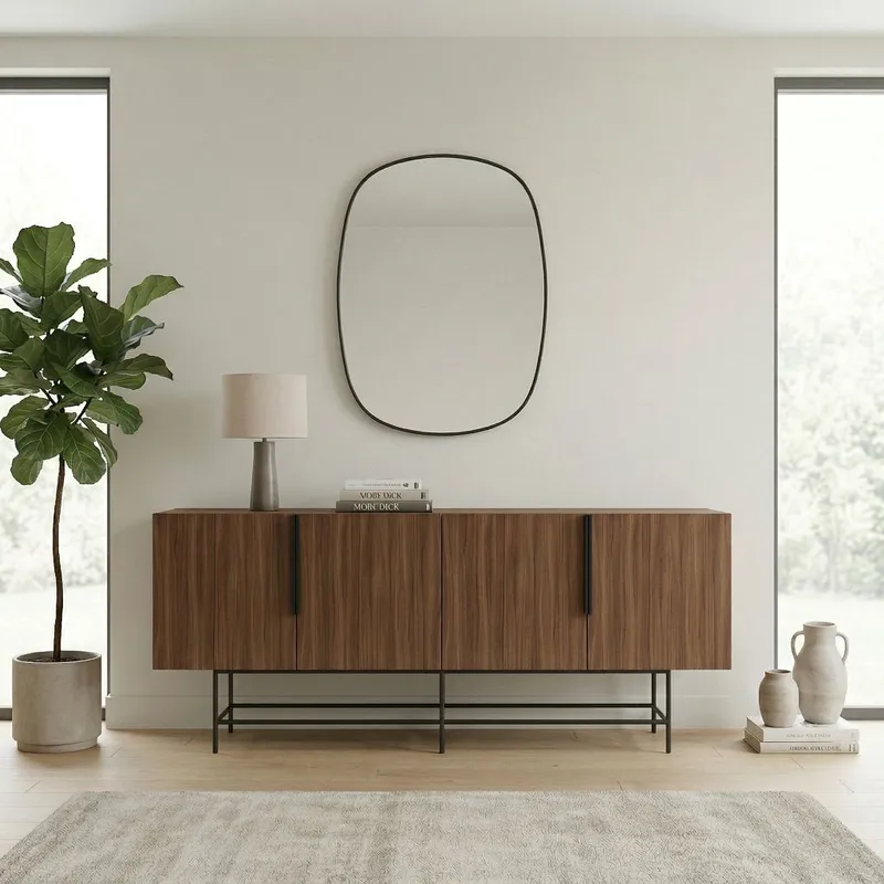 Truvia Konsol 200x77,9x40 cm - Milano Walnut and Black - Opbevaring - Opbevaringsmøbler - Skænke & sideboards