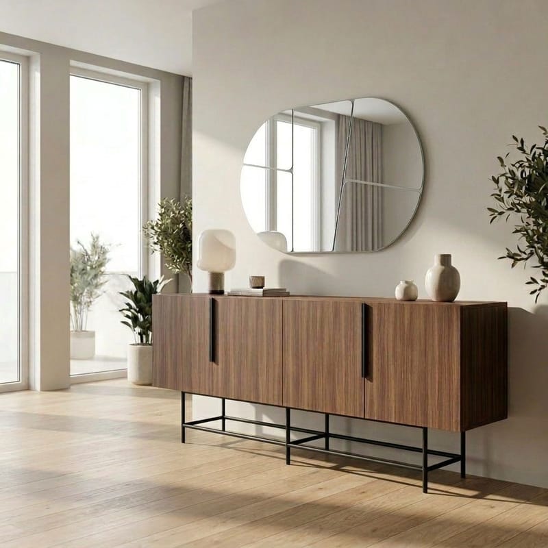 Truvia Konsol 200x77,9x40 cm - Milano Walnut and Black - Opbevaring - Opbevaringsmøbler - Skænke & sideboards