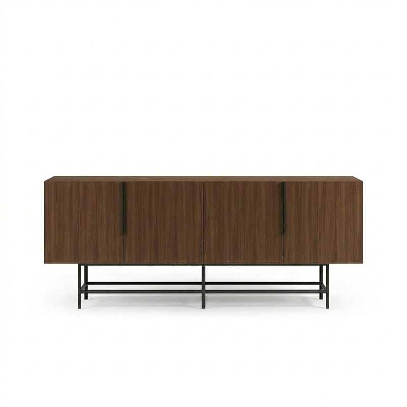 Truvia Konsol 200x77,9x40 cm - Milano Walnut and Black - Opbevaring - Opbevaringsmøbler - Skænke & sideboards