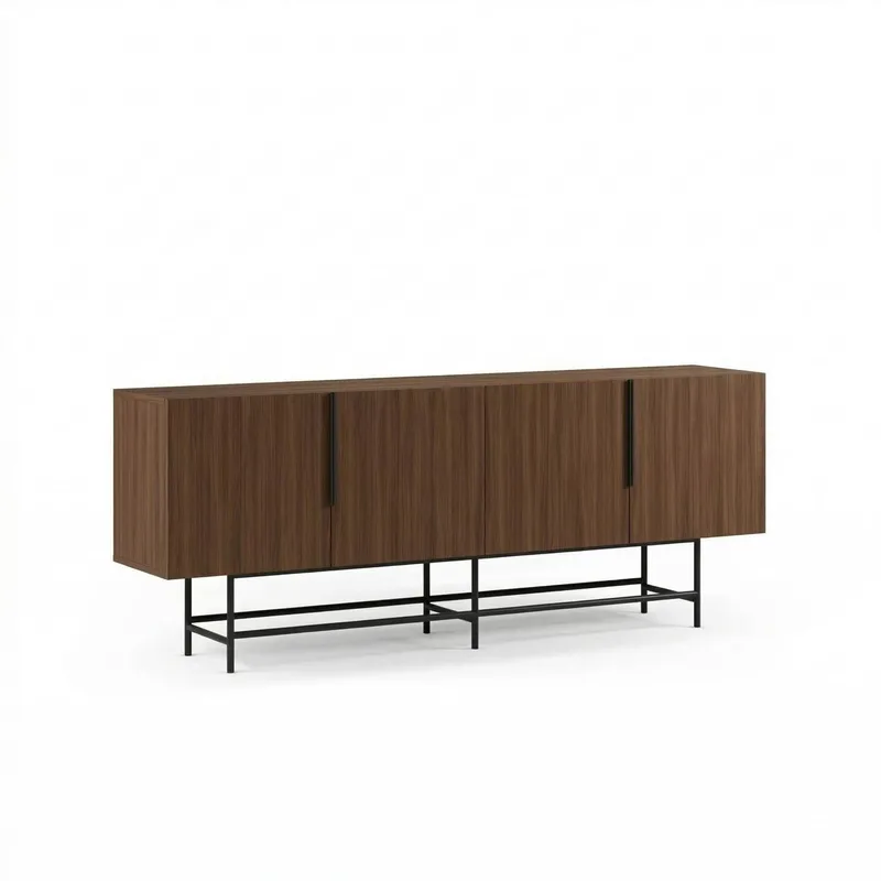 Truvia Konsol 200x77,9x40 cm - Milano Walnut and Black - Opbevaring - Opbevaringsmøbler - Skænke & sideboards