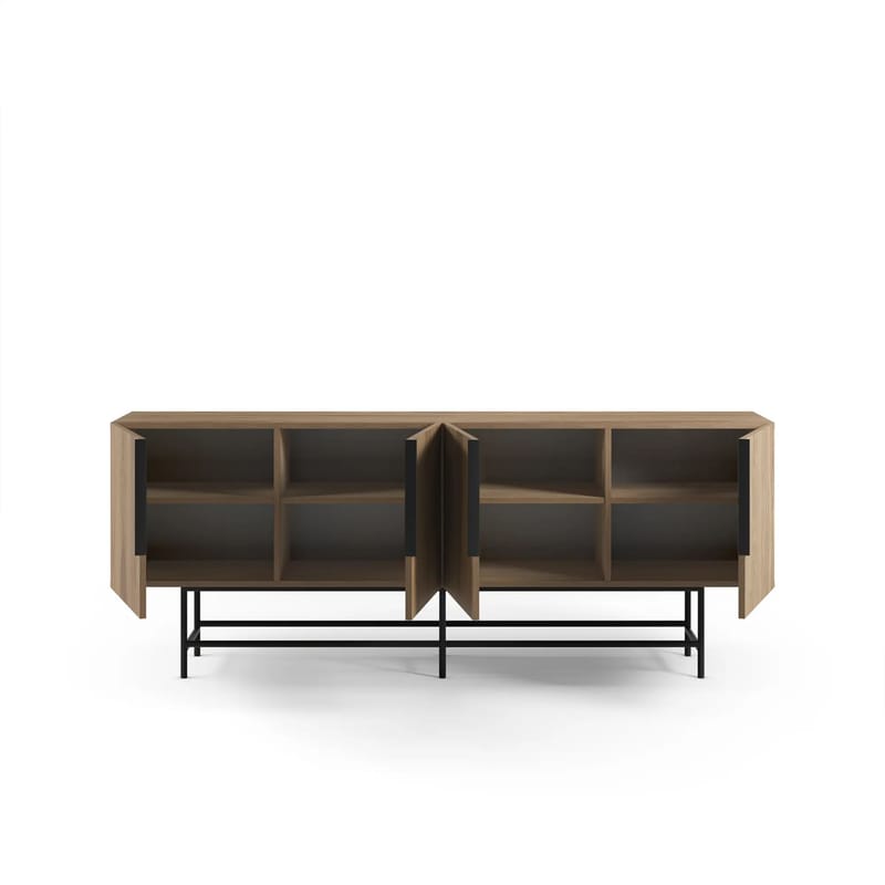 Truvia Konsol 200x77,9x40 cm - Milano Walnut and Black - Opbevaring - Opbevaringsmøbler - Skænke & sideboards