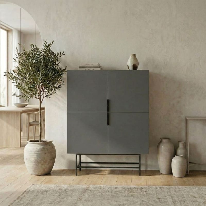 Truvia Skænk 100x128x40 cm - Antracit sort - Opbevaring - Opbevaringsmøbler - Skænke & sideboards