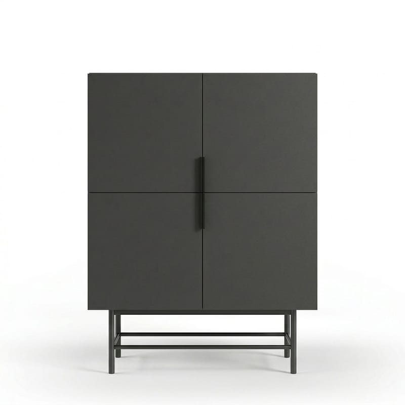 Truvia Skænk 100x128x40 cm - Antracit sort - Opbevaring - Opbevaringsmøbler - Skænke & sideboards