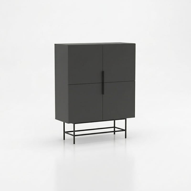 Truvia Skænk 100x128x40 cm - Antracit sort - Opbevaring - Opbevaringsmøbler - Skænke & sideboards