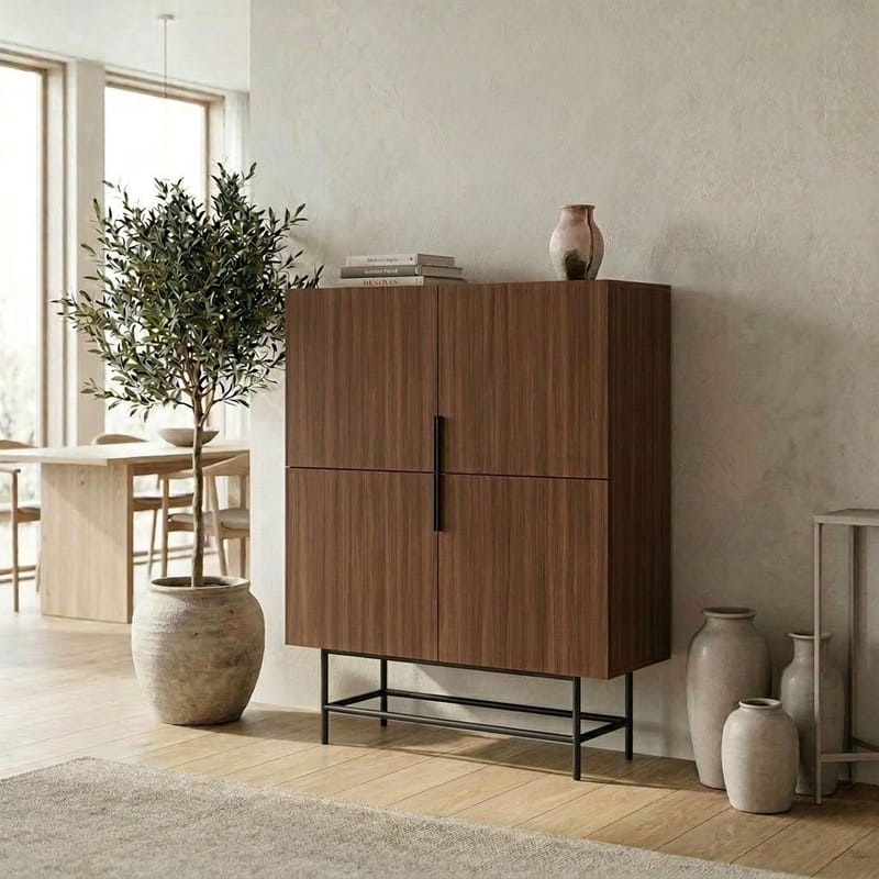Truvia Skænk 100x128x40 cm - Milano valnød sort - Opbevaring - Opbevaringsmøbler - Skænke & sideboards