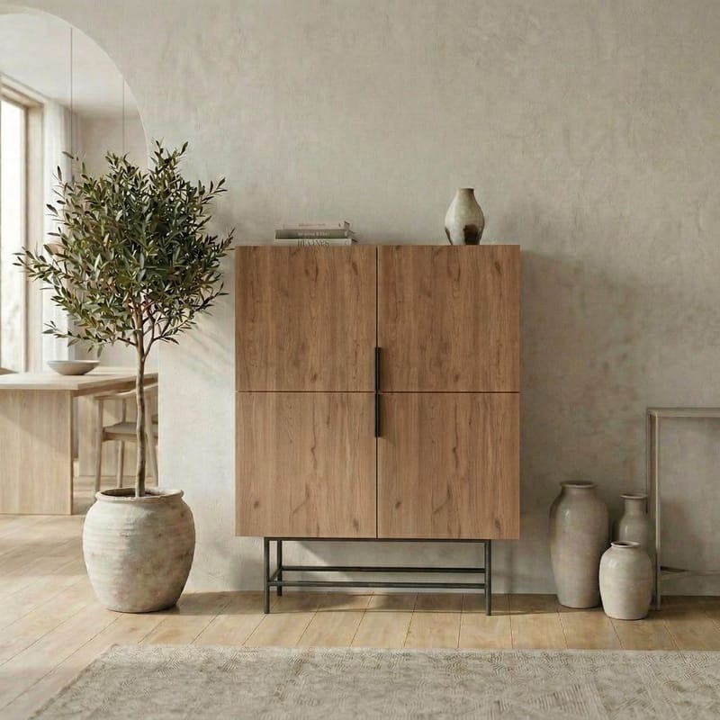 Truvia Skænk 100x128x40 cm - Naturlig eg sort - Opbevaring - Opbevaringsmøbler - Skænke & sideboards