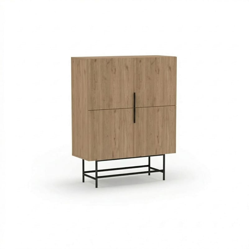 Truvia Skænk 100x128x40 cm, Naturlig eg sort