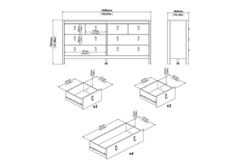 Vallvidera Kommode 159,6 cm - Sort - Opbevaring - Opbevaringsmøbler - Kommode