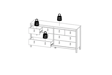 Vallvidera Kommode 159,6 cm - Sort - Opbevaring - Opbevaringsmøbler - Kommode