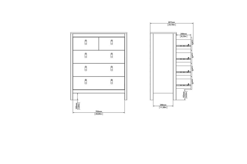 Vallvidera Kommode 82,3 cm - Sort - Opbevaring - Opbevaringsmøbler - Kommode