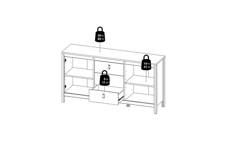 Vallvidera Skænk 151x38 cm - Beige - Opbevaring - Opbevaringsmøbler - Skænke & sideboards