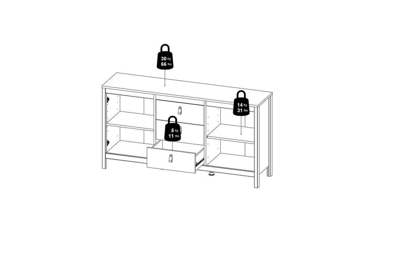 Vallvidera Skænk 151x38 cm - Beige - Opbevaring - Opbevaringsmøbler - Skænke & sideboards