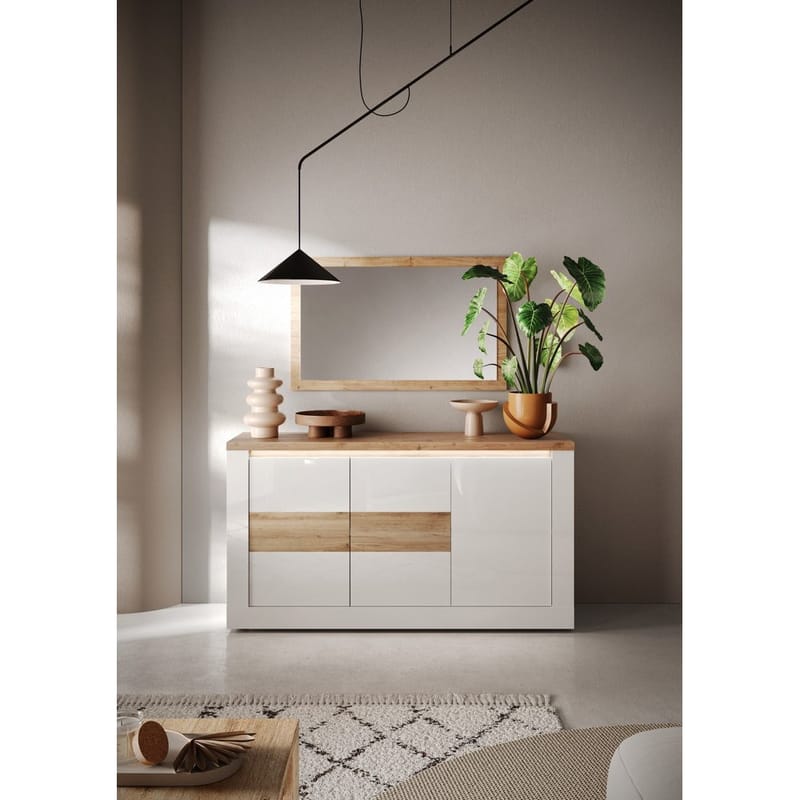 Vandesar Skænk 160 cm - Natur/Hvid - Opbevaring - Opbevaringsmøbler - Skænke & sideboards