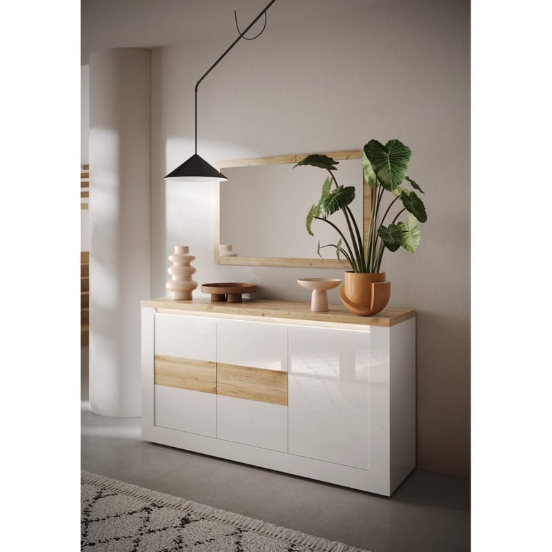 Vandesar Skænk 160 cm - Natur/Hvid - Opbevaring - Opbevaringsmøbler - Skænke & sideboards