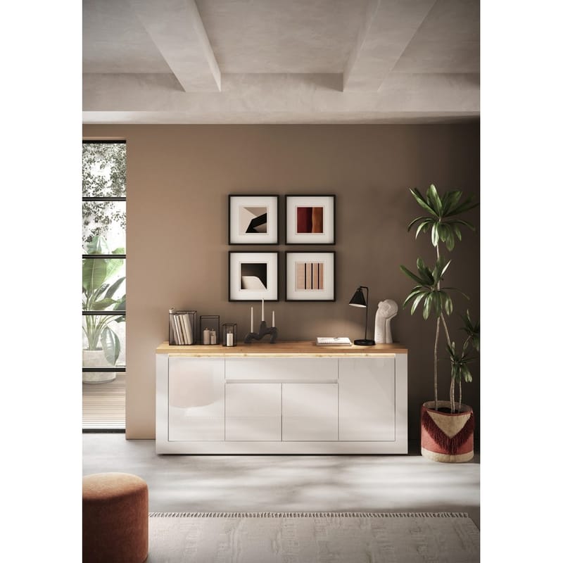 Vandesar Skænk 207 cm - Natur/Hvid - Opbevaring - Opbevaringsmøbler - Skænke & sideboards