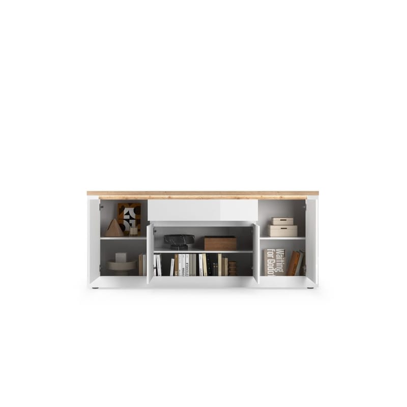 Vandesar Skænk 207 cm - Natur/Hvid - Opbevaring - Opbevaringsmøbler - Skænke & sideboards