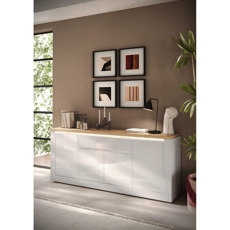 Vandesar Skænk 207 cm - Natur/Hvid - Opbevaring - Opbevaringsmøbler - Skænke & sideboards