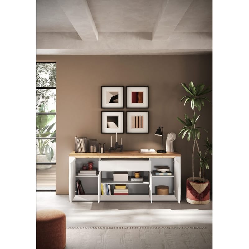 Vandesar Skænk 207 cm - Natur/Hvid - Opbevaring - Opbevaringsmøbler - Skænke & sideboards