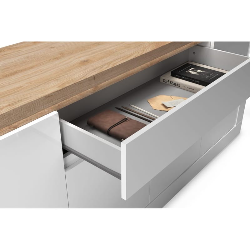 Vandesar Skænk 207 cm - Natur/Hvid - Opbevaring - Opbevaringsmøbler - Skænke & sideboards