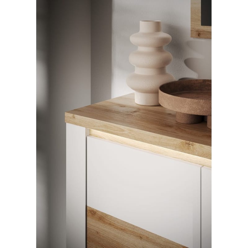 Vandesar TV-bænk 207 cm - Natur/Hvid - Opbevaring - Opbevaringsmøbler - Skænke & sideboards